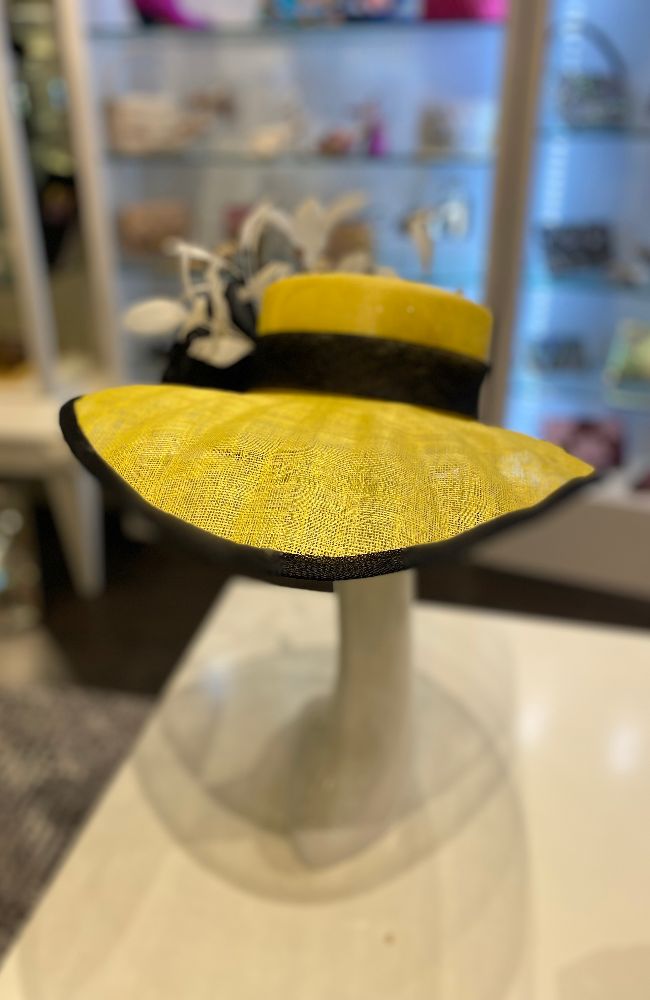 Hat Yellow Black White