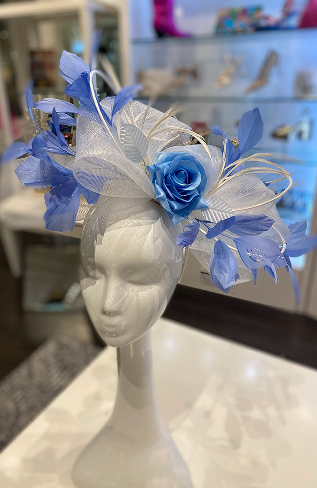 Fascinator White Baby Blue