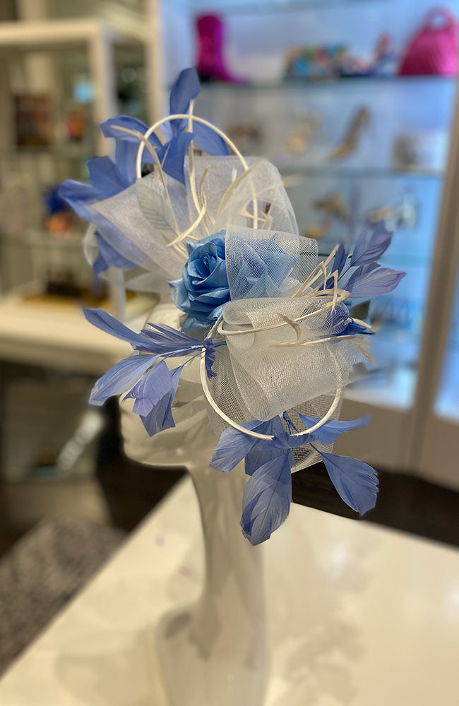 Fascinator White Baby Blue