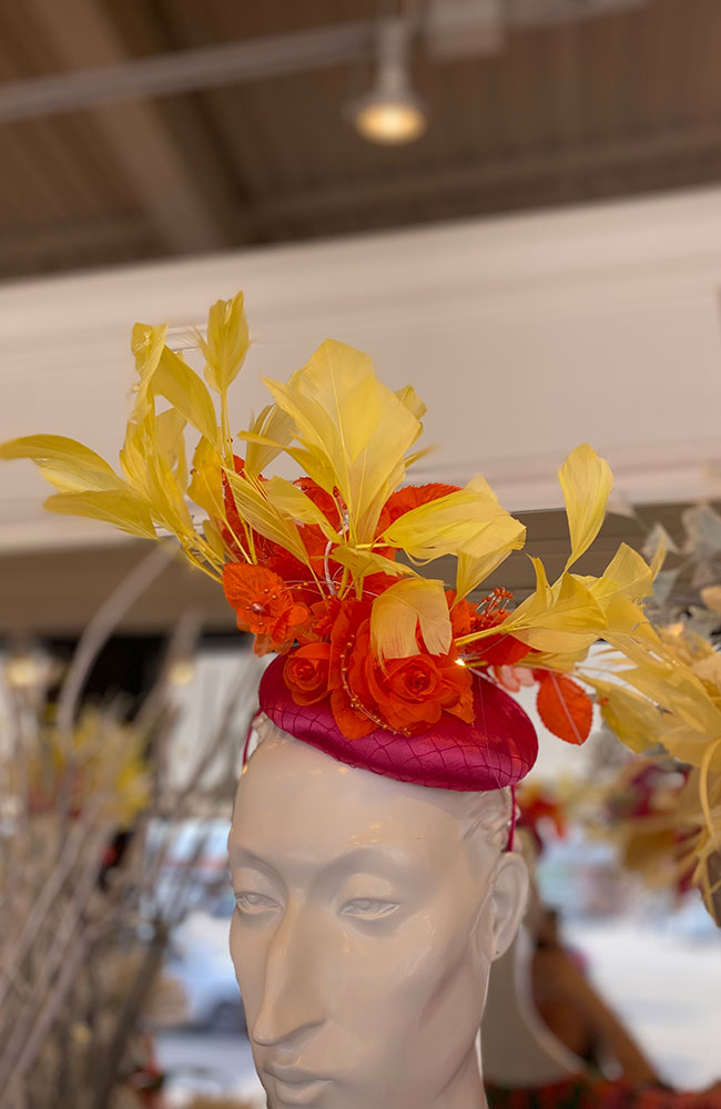 Fascinator Pink Orange Yellow