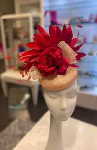 Fascinator Red Accents