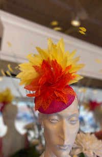 Fascinator Coral Yellow