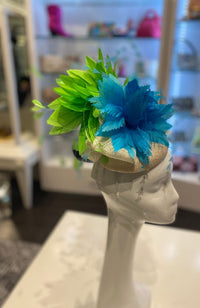 Fascinator Cream Turq. Lime