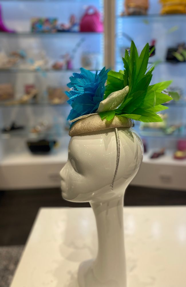Fascinator Cream Turq. Lime