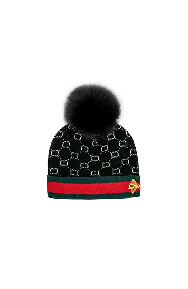 Knit Hat w/Embroidered Bee