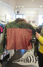 Gr Camo Crop Burgandy Sequin