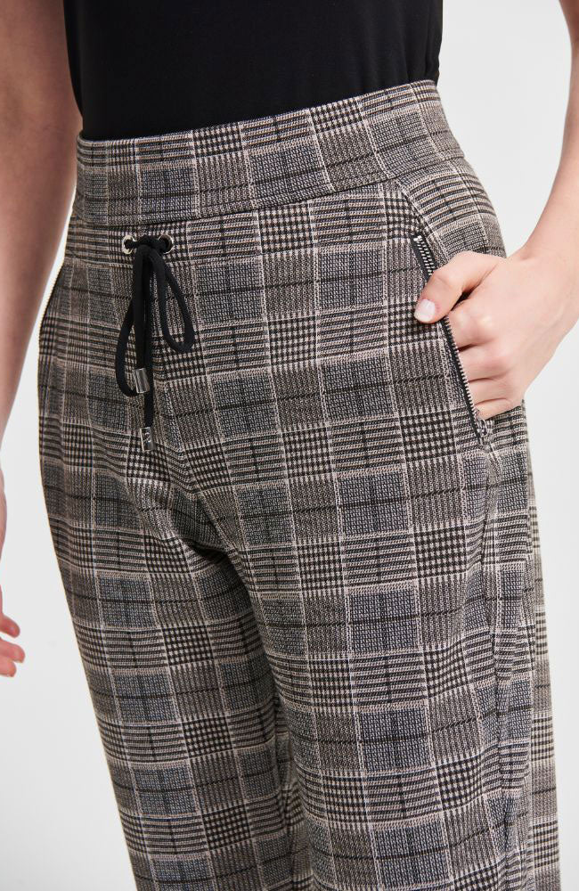 Plaid Tie Waist Pant w/Pockets
