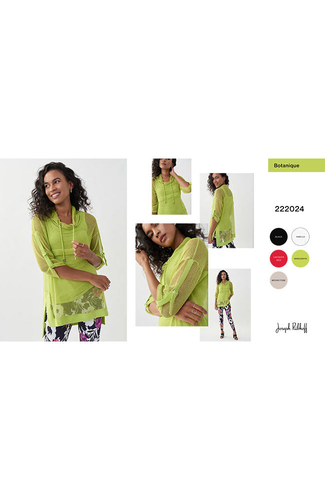 Cowl Neck Mesh Cover Up