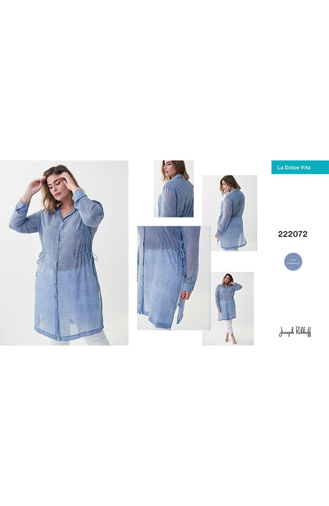 Light Denim Tie Waist Coverup