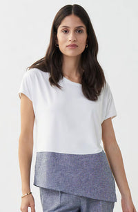 Asymetrical Colorblock Short Sleeve Pullover