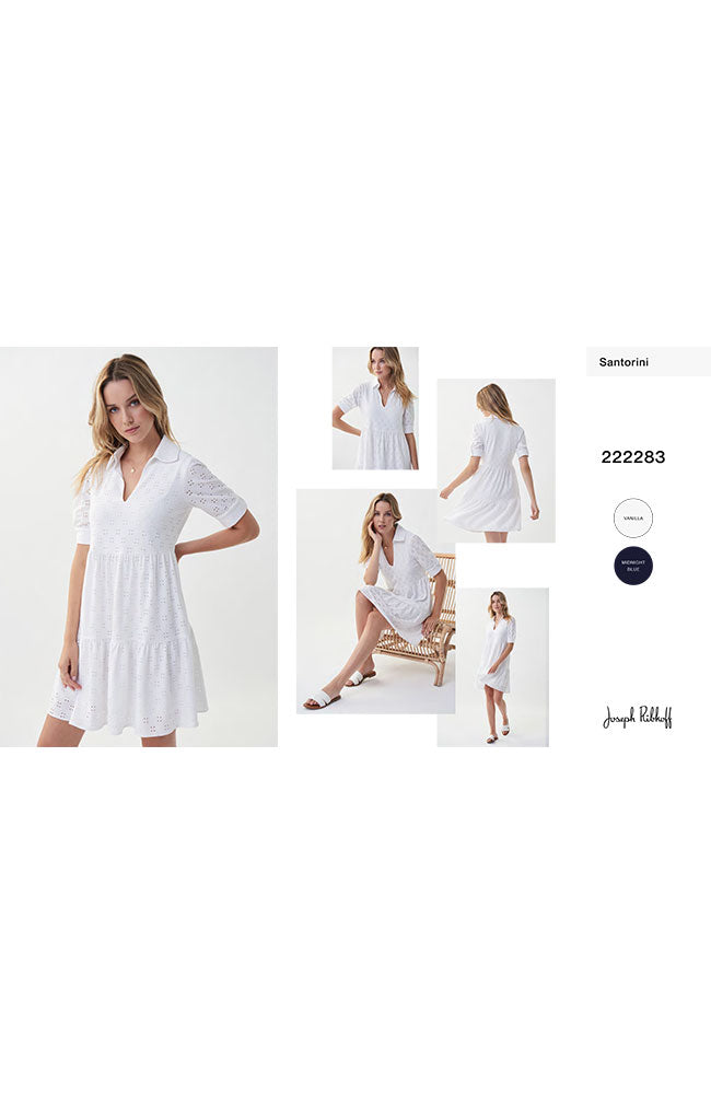 Elbow Sleeve Eyelet Dress