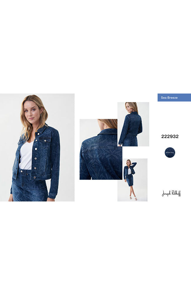 Denim Leaf Pattern Jacket