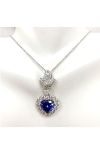 Kate 24 Heart Necklace Sapphire Blue