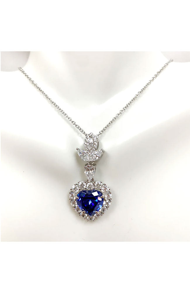 Kate 24 Heart Necklace Sapphire Blue