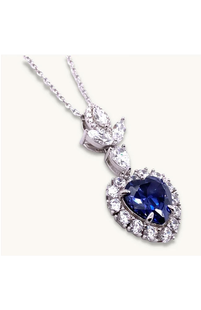 Kate 24 Heart Necklace Sapphire Blue