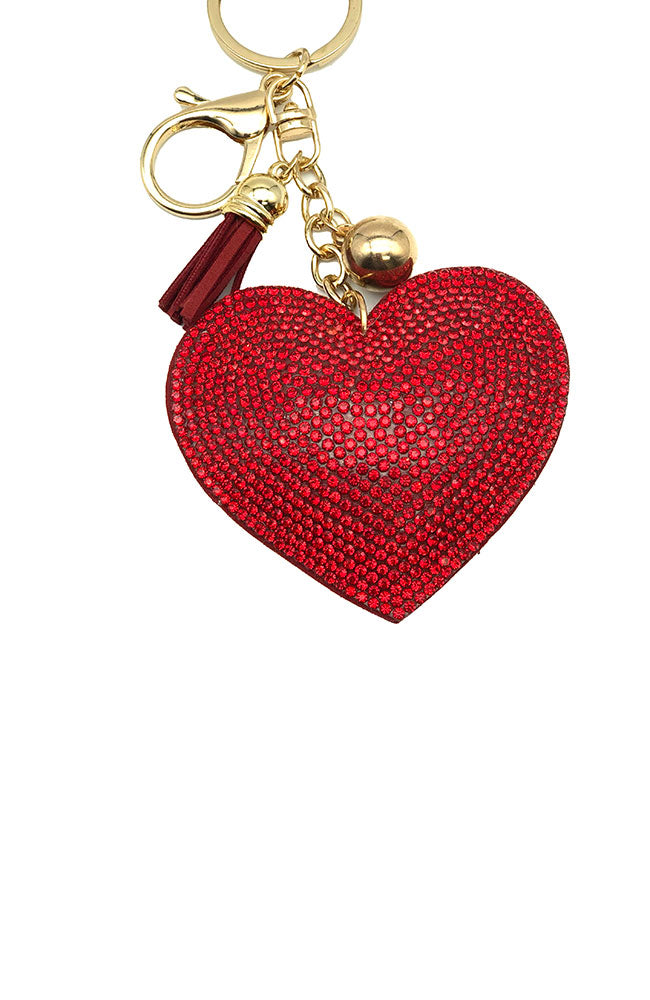 Crystal Heart Keychain with Tassle