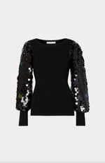 Paillette Sleeve Sweater