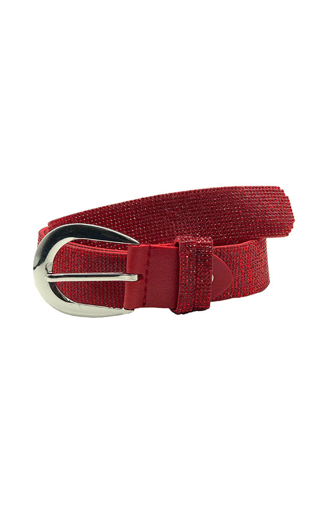 Stone 1 1/2" Red Silver Belt