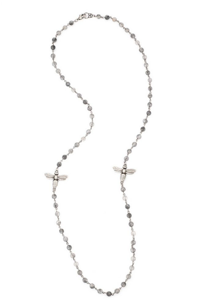 36" Cloudy Quartz Wrap Necklace