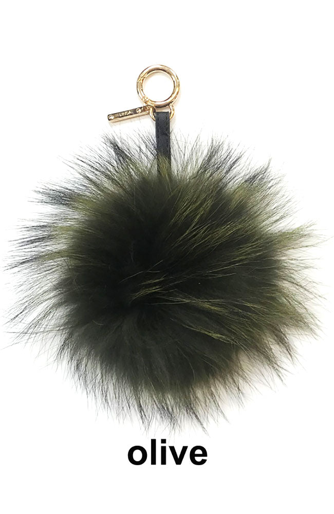 Raccoon Pom Keychain