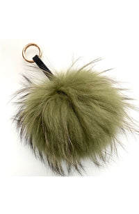 Raccoon Pom Keychain