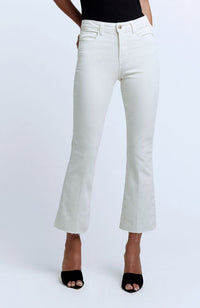 Kendra High Rise Crop Flare in Vintage White