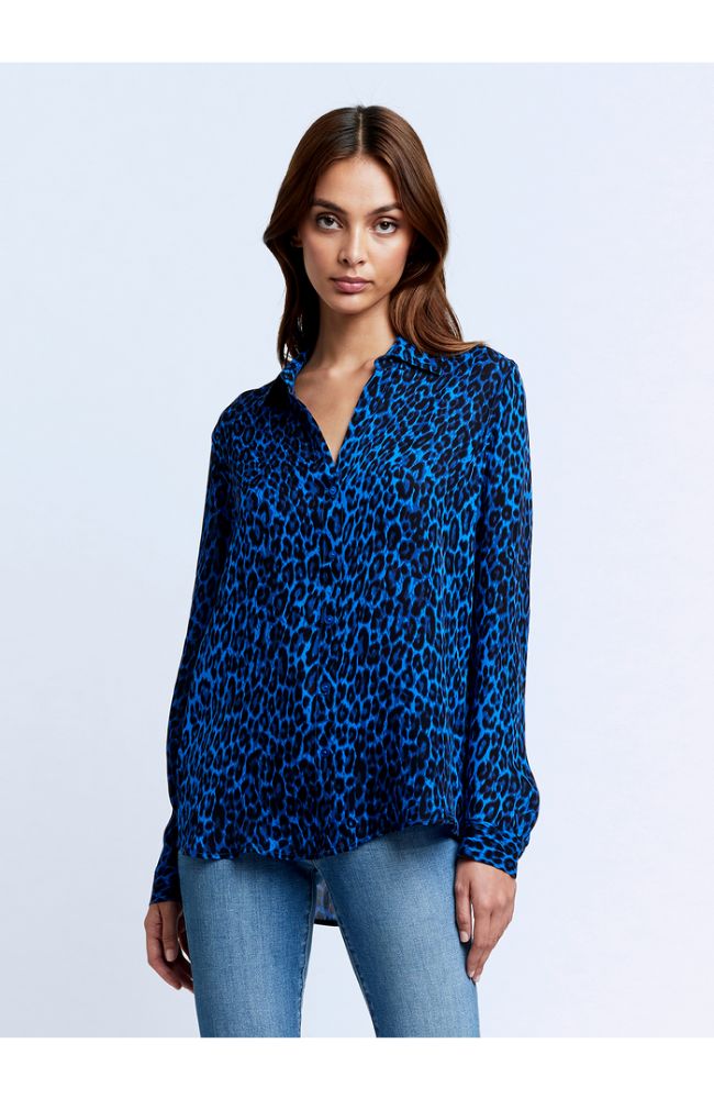 Nina LS Blouse in Electric Blue