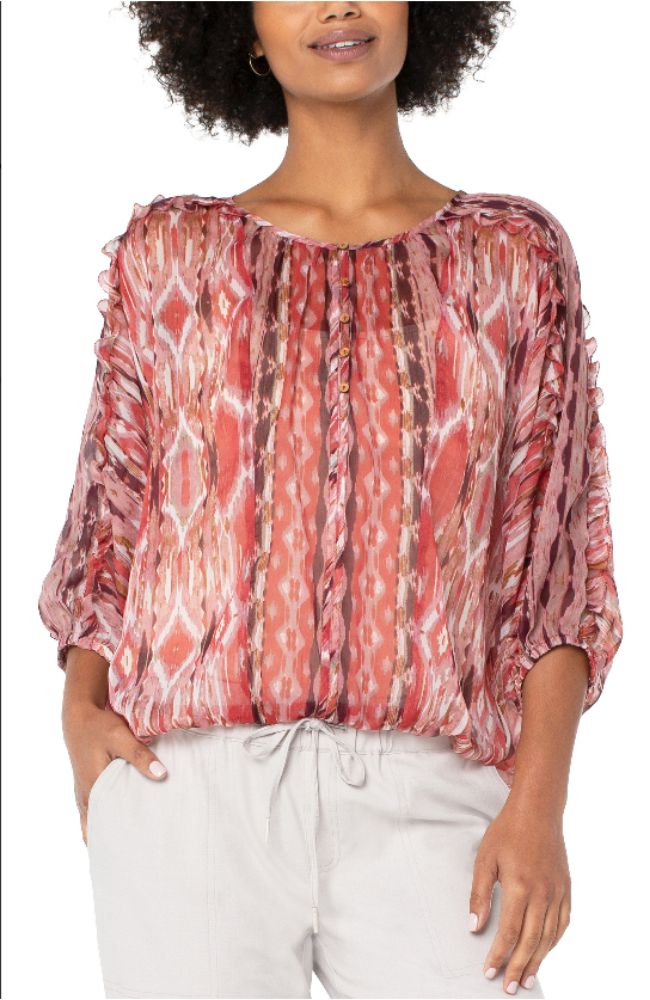 Ruffle Dolman Sleeve Top