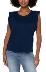 Flutter Sleeve Slub Knit Top