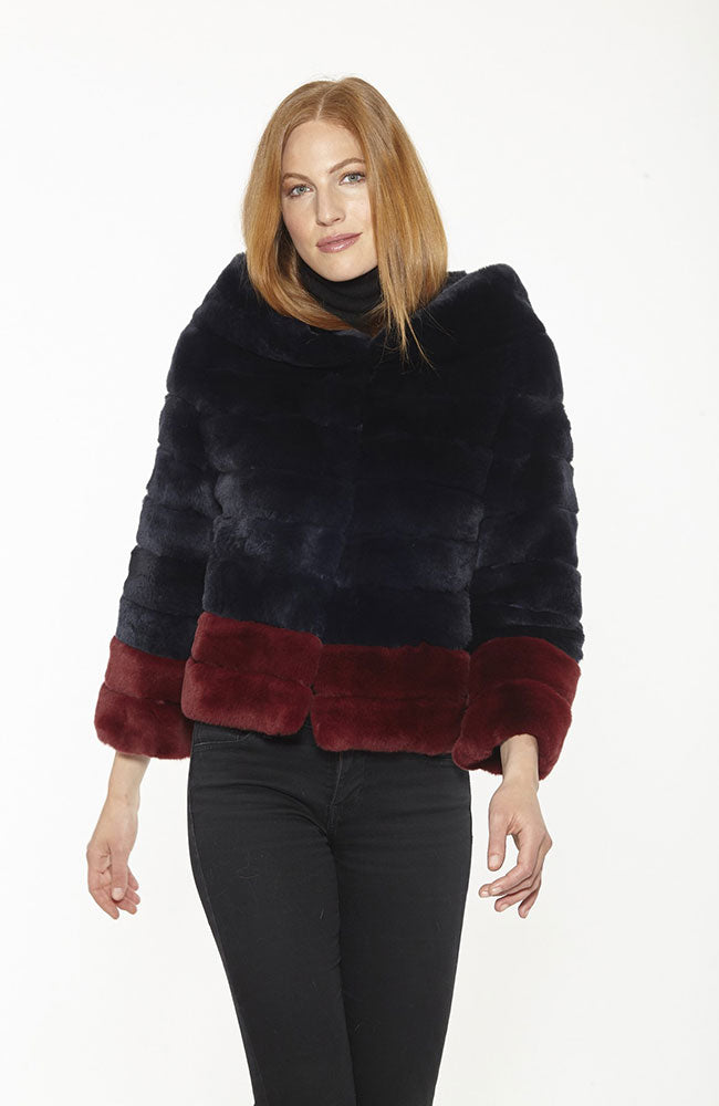 Rex Two Tone Jacket (shown in Black Maroon)
