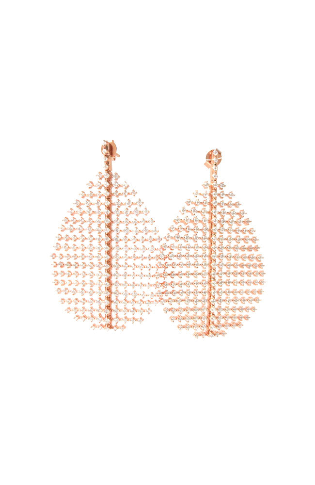 Copper CZ Teardrop Earring