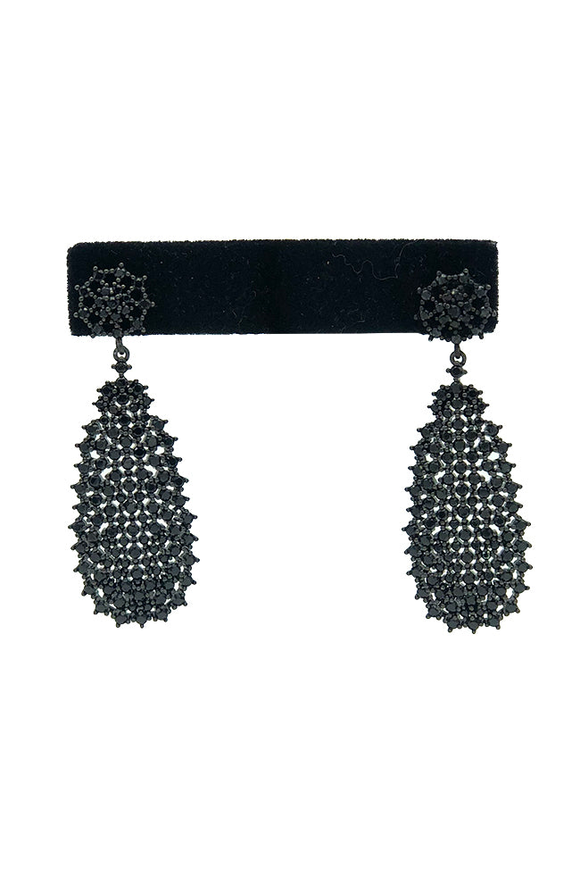 Black Crystal Drop Earring