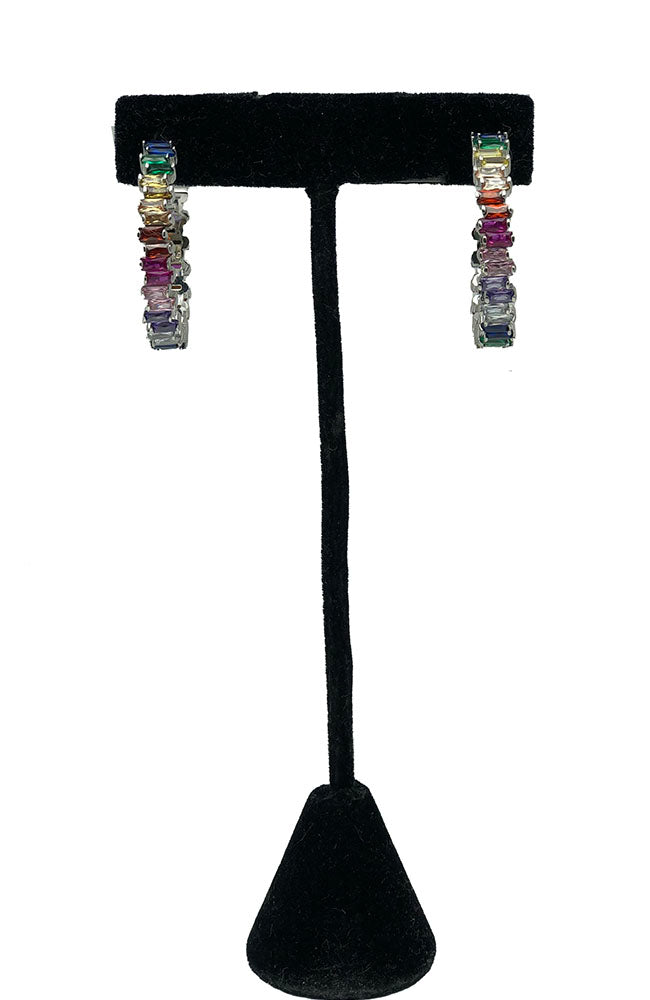 1" Multi Color Baguette Hoops