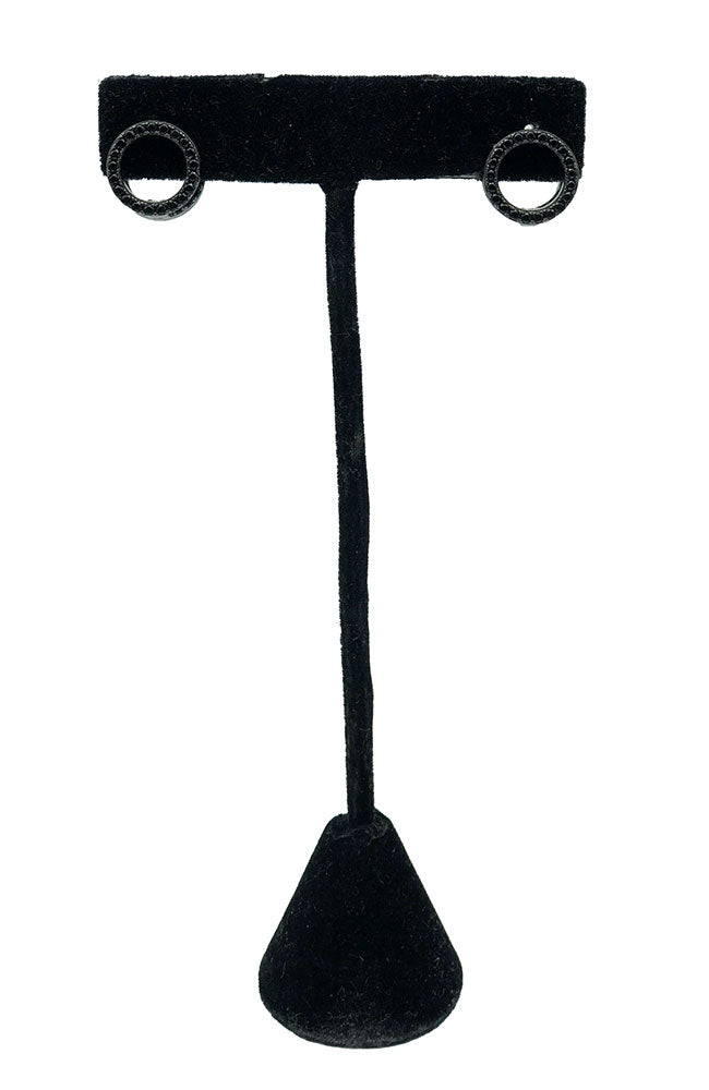 Black Lobe Hugger Earring