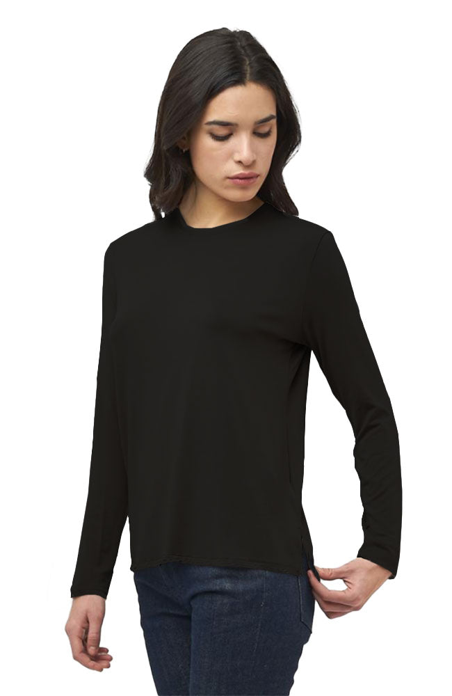 Soft Touch L/S Boxy Crew Neck Side Slit