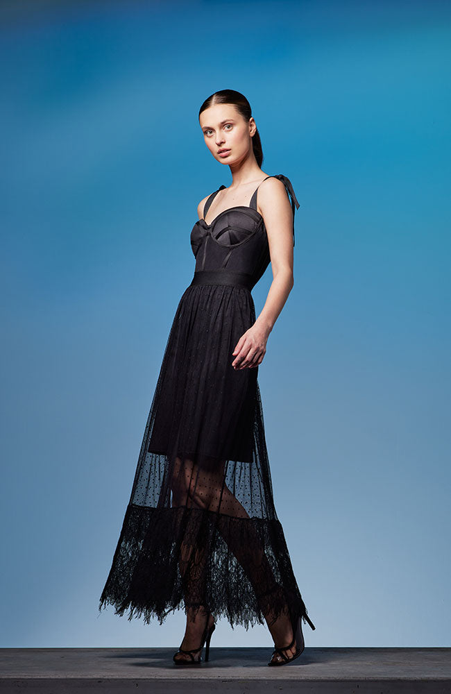 Bustier Sheer Maxi Dress
