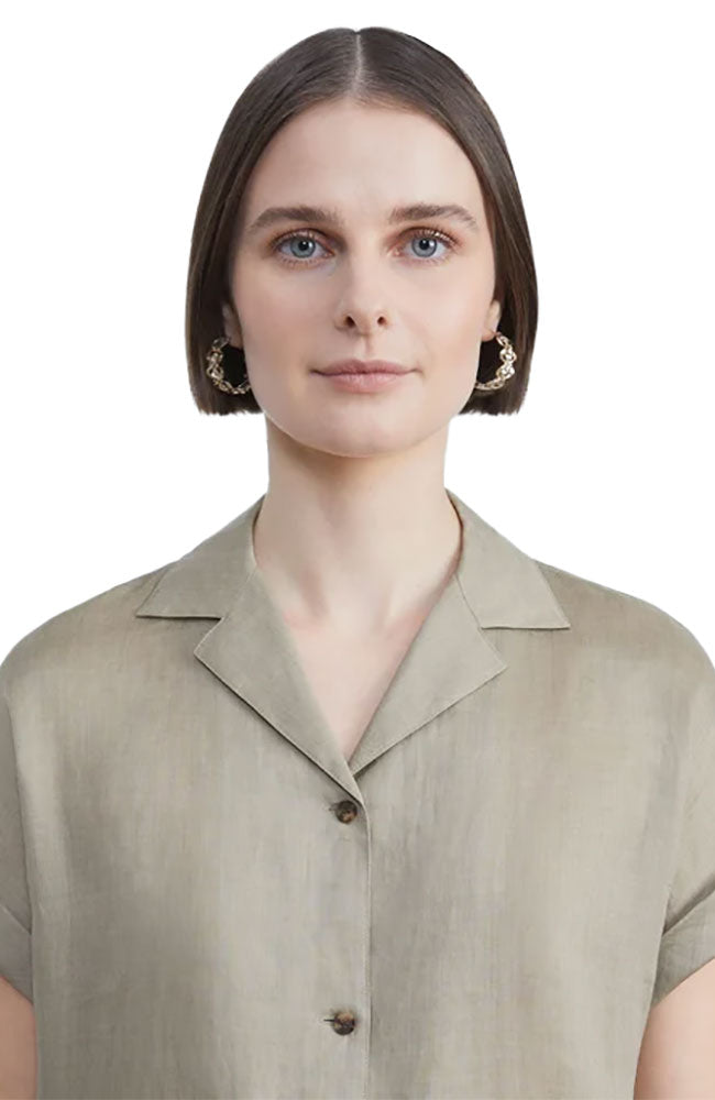 Atticus Blouse in Green Clay