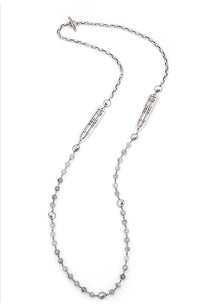 45" Silver Chain Cloudy Quartz