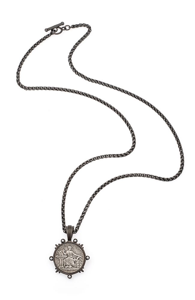 34" Graphite Chain Comite Medallion