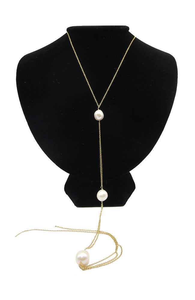 3 Pearl Tassel Necklace