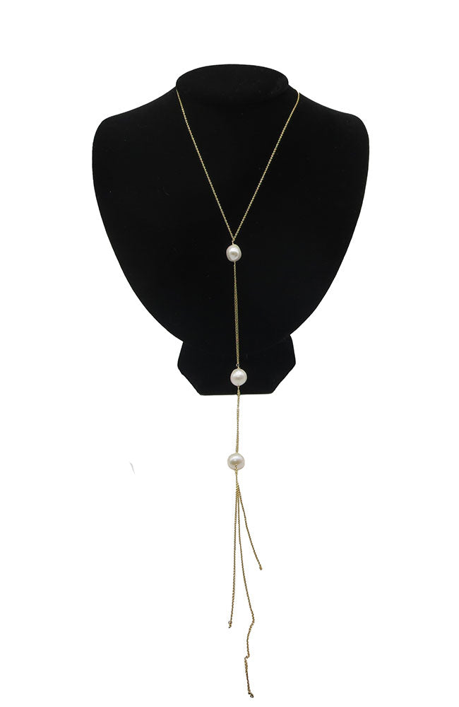 3 Pearl Tassel Necklace