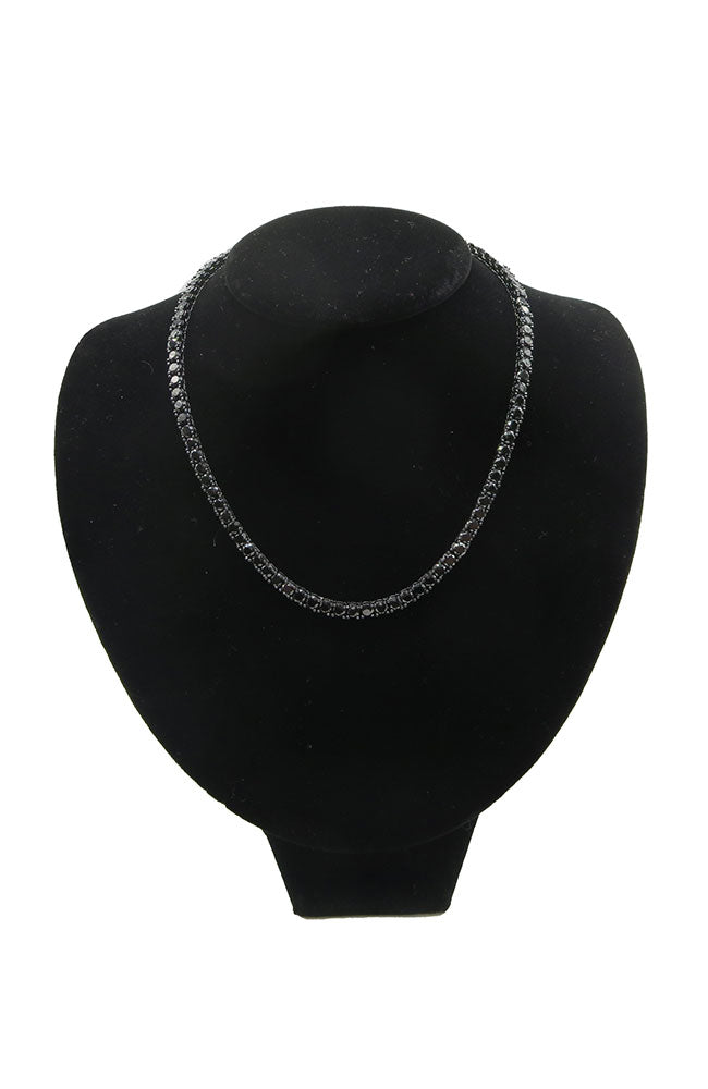 16" Black Large Stone Necklace
