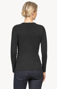 3/4 Sleeve Crewneck Top in Navy