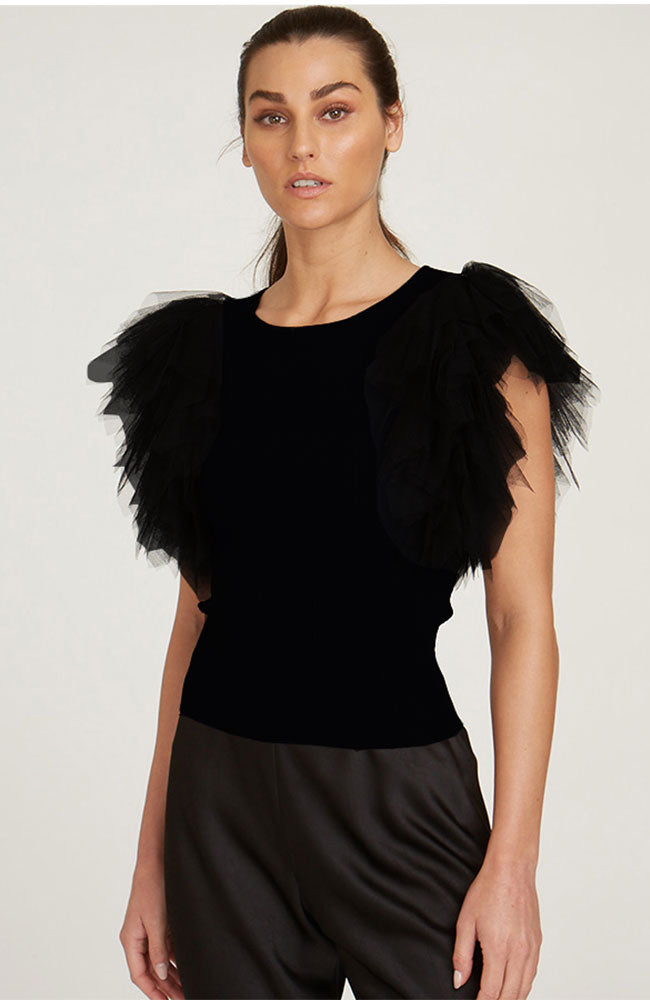 Sleeveless Crew Tulle Sleeves