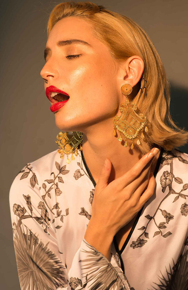 Filigree Earring 24k Bronze