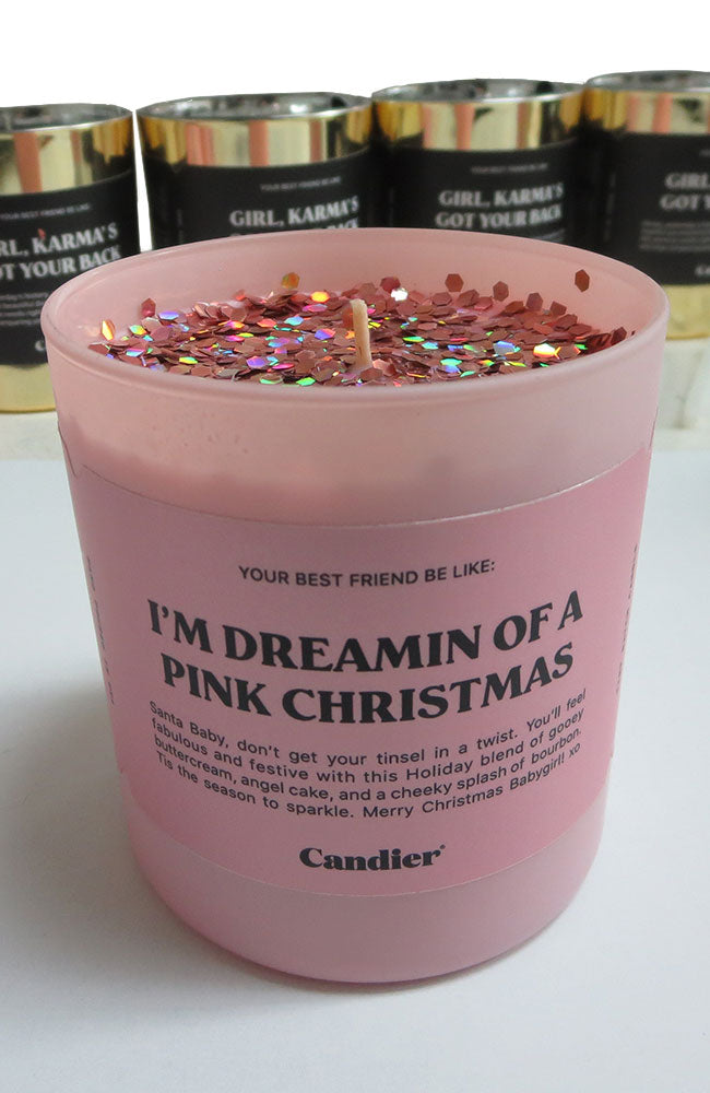 Dream PInk Christmas Candle