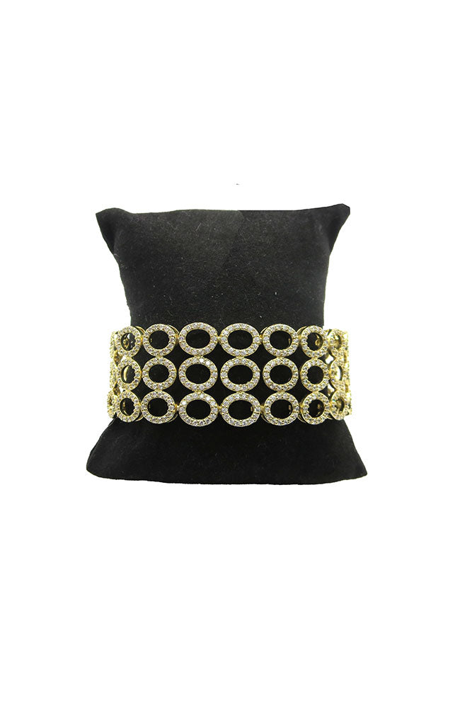 Gold Pave Circles Bracelet