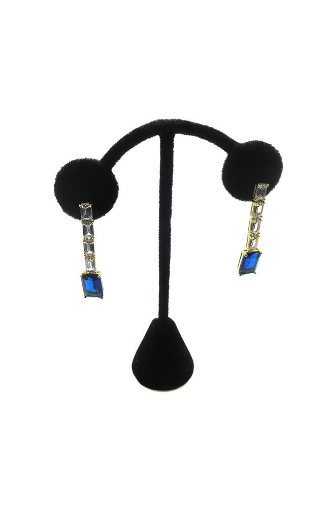 Gold Emerald Cut Drop Earrrings