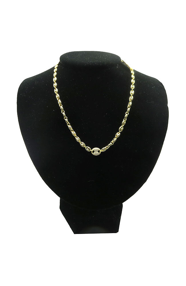 Gold PaveTab Necklace