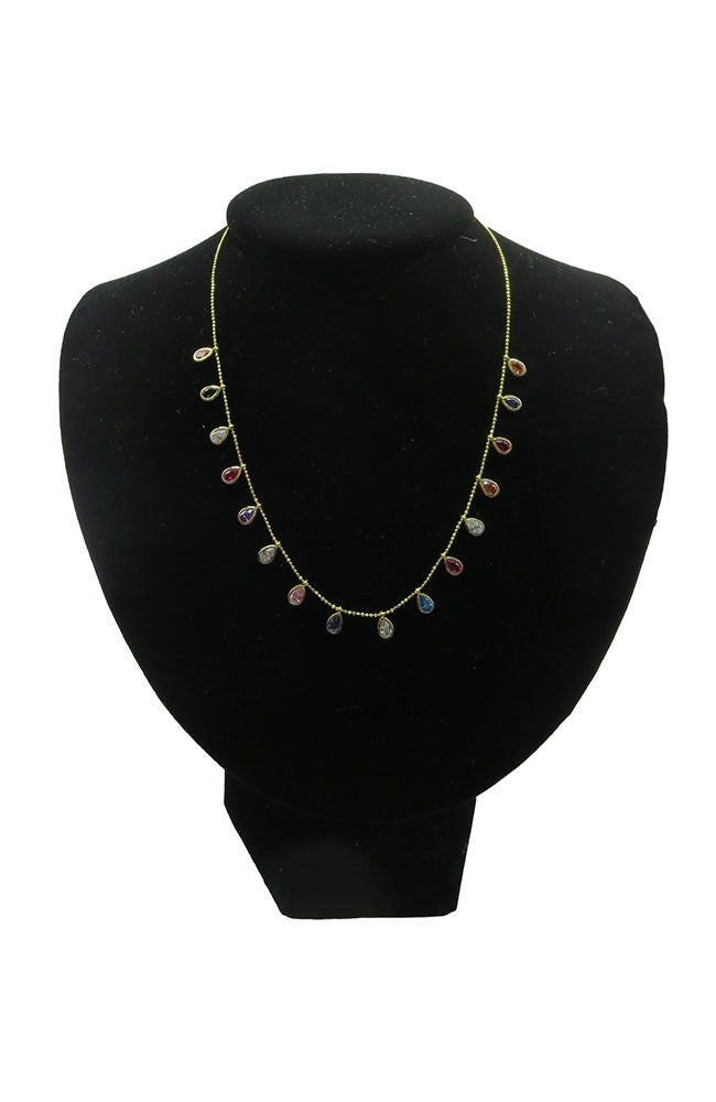 Gold Color Pear Necklace
